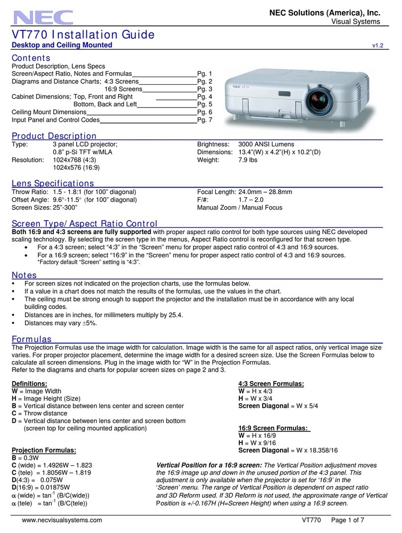 NEC VT770 Series User manual