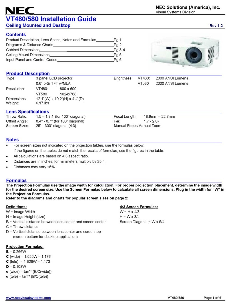 NEC VT480 Series User manual
