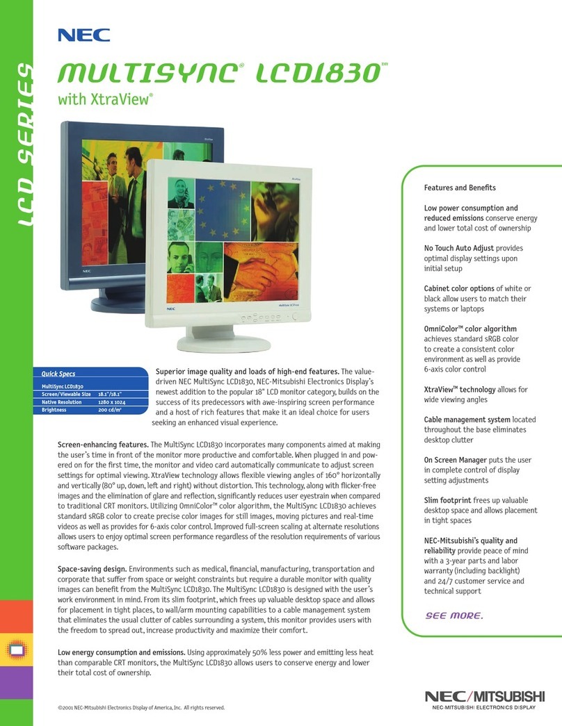 NEC NEC MultiSync LCD1830  LCD1830 LCD1830 User manual