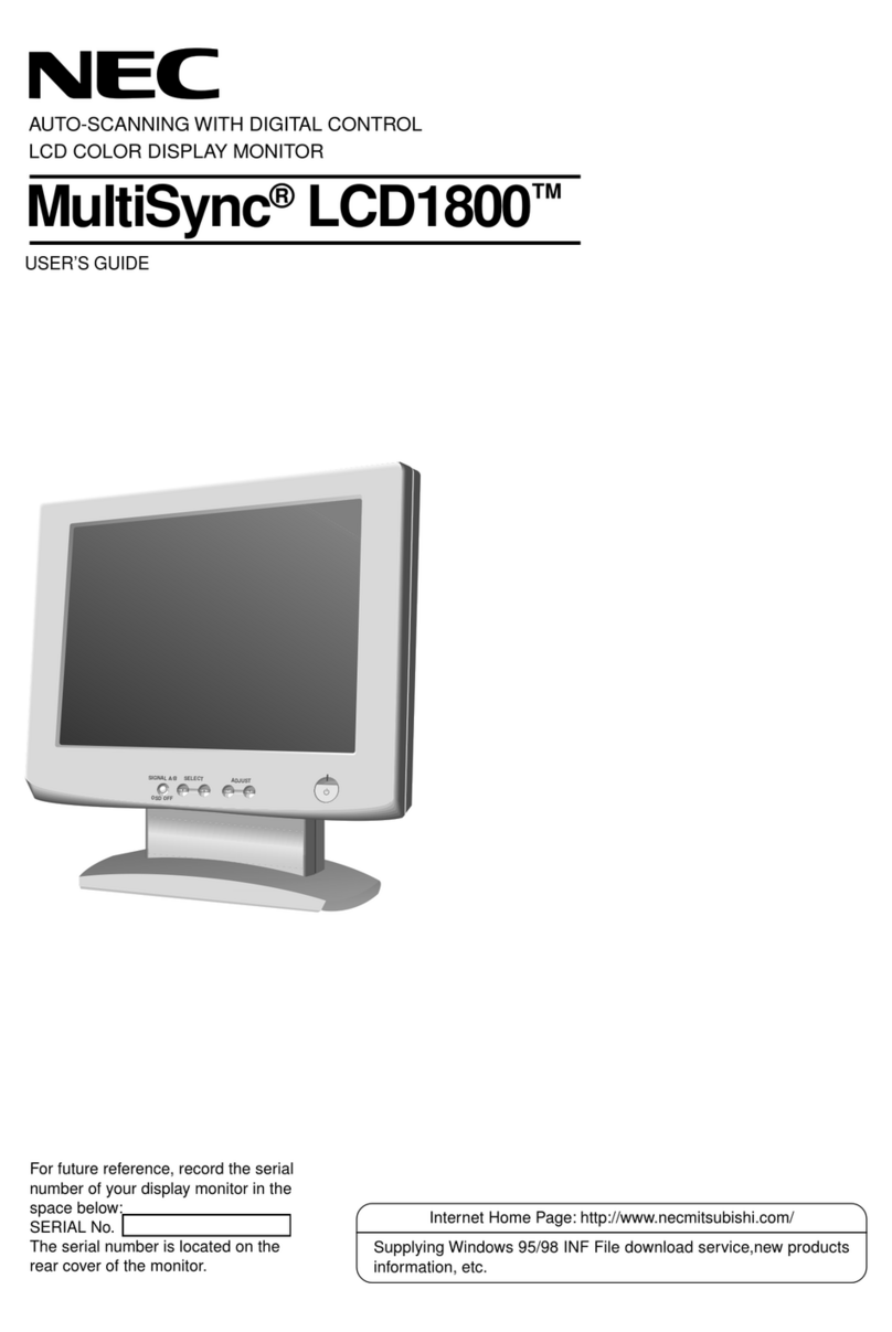 NEC MultiSync LCD1800 user guide