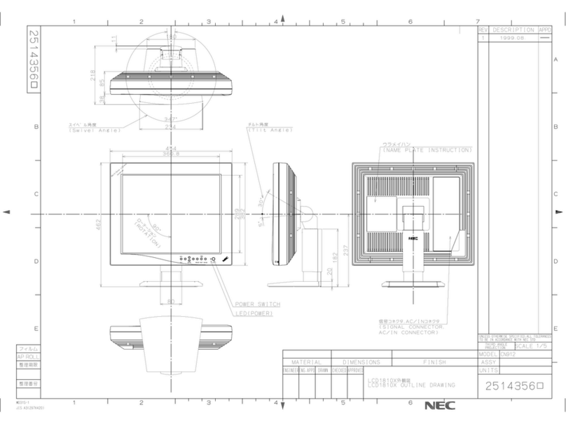 NEC MultiSync LCD1810X User guide