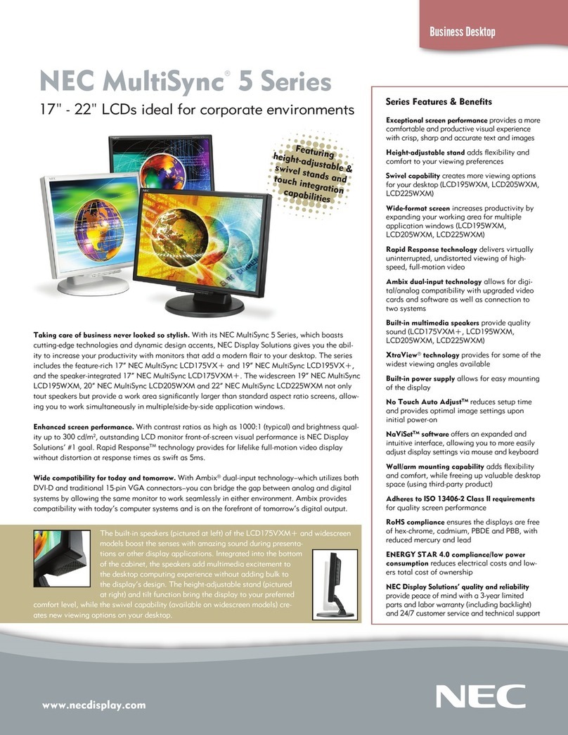 NEC LCD175VX - MultiSync - 17" LCD Monitor User manual