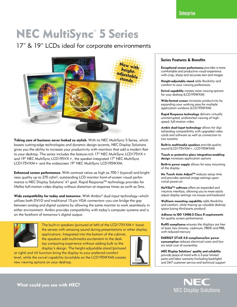 NEC LCD175VX - MultiSync - 17" LCD Monitor User manual