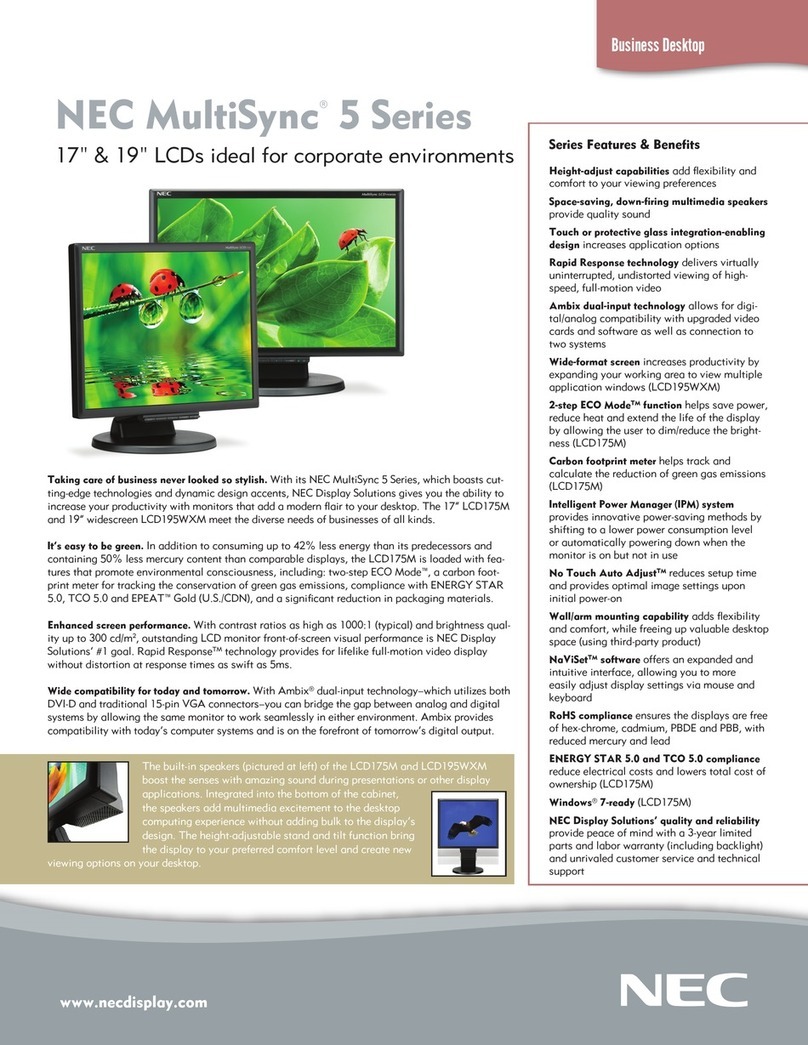 NEC MultiSync LCD175M User manual