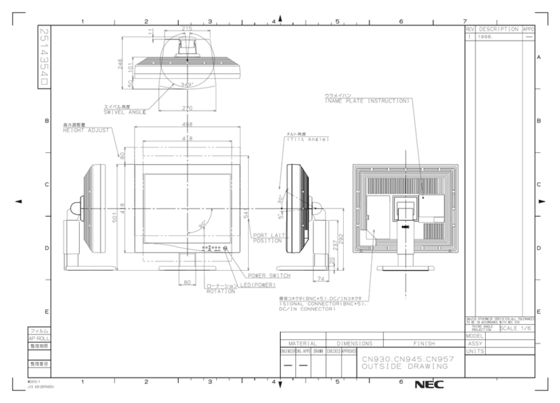 NEC LCD2010 - MultiSync - 20.1" LCD Monitor User manual