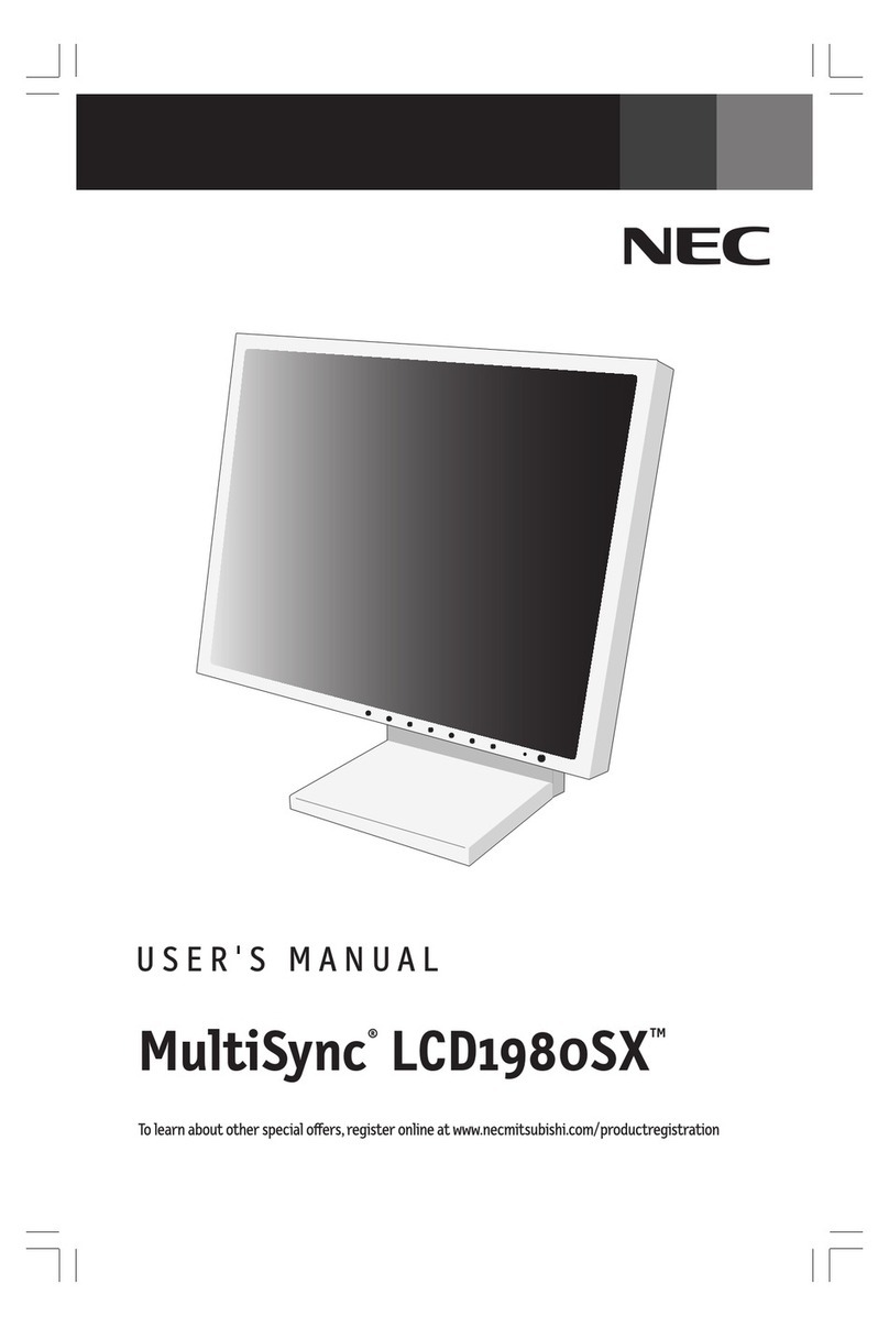 NEC LCD1980SX - MultiSync - 19" LCD Monitor User manual