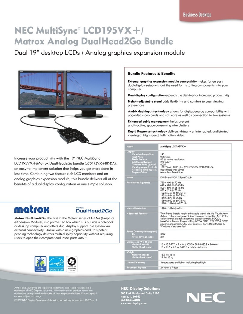 NEC LCD195VX-BK - MultiSync - 19" LCD Monitor User manual