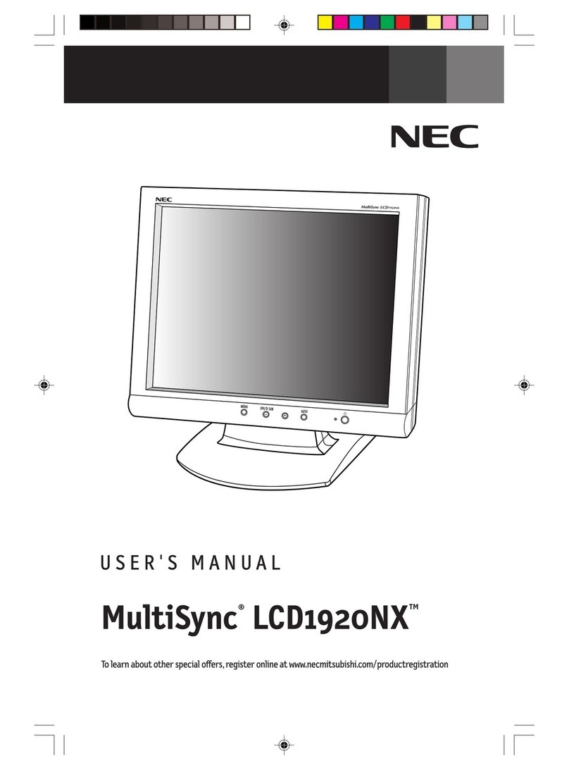 NEC LCD1920NX BK - MultiSync - 19" LCD Monitor User manual