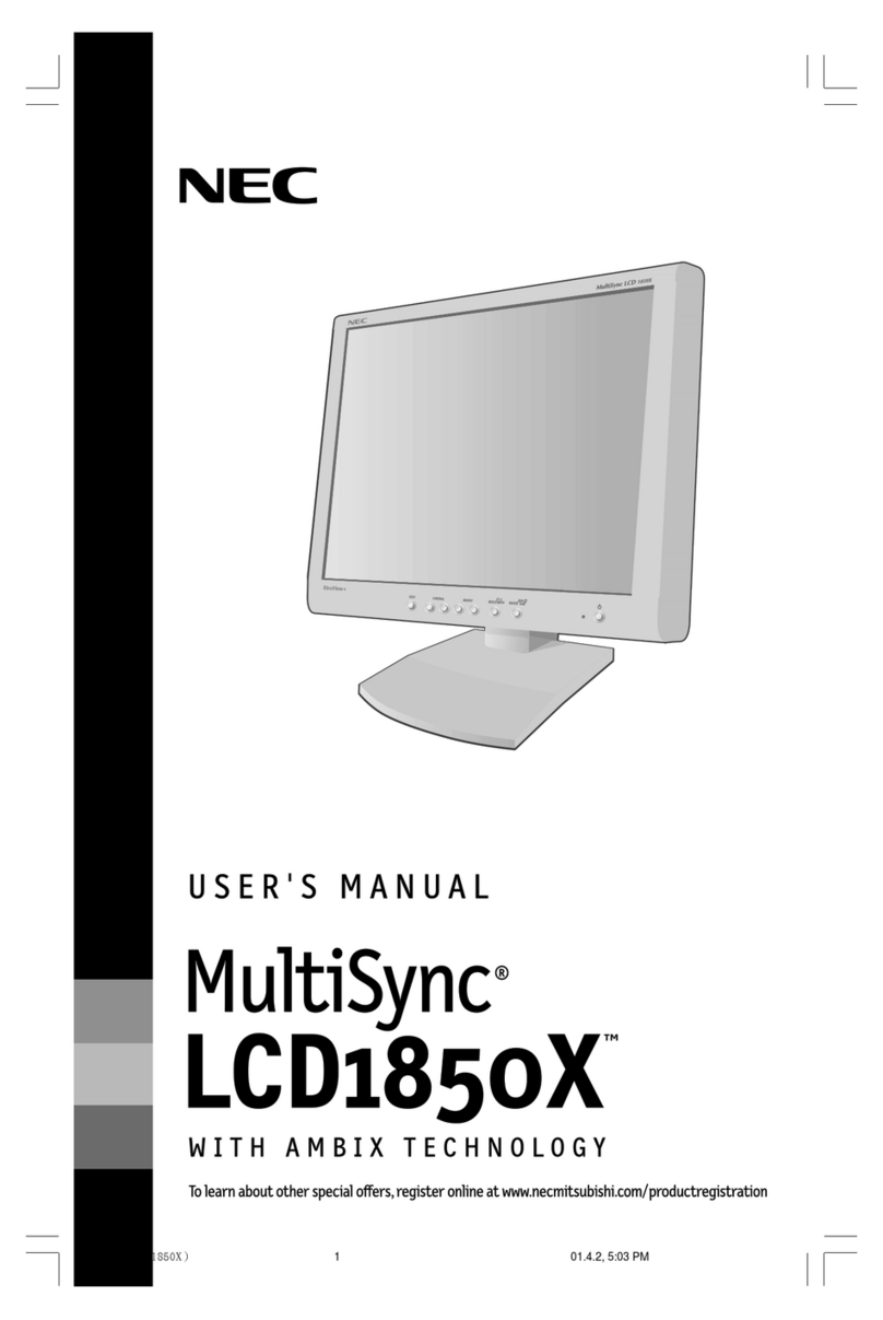 NEC Multisync LCD1850X User manual