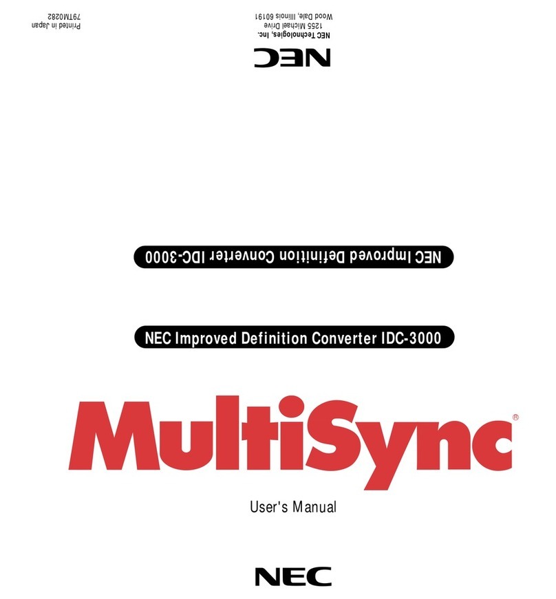 NEC MultiSync IDC-3000 user manual