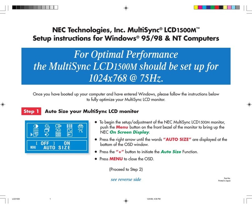 NEC MultiSync LCD1500M Manual