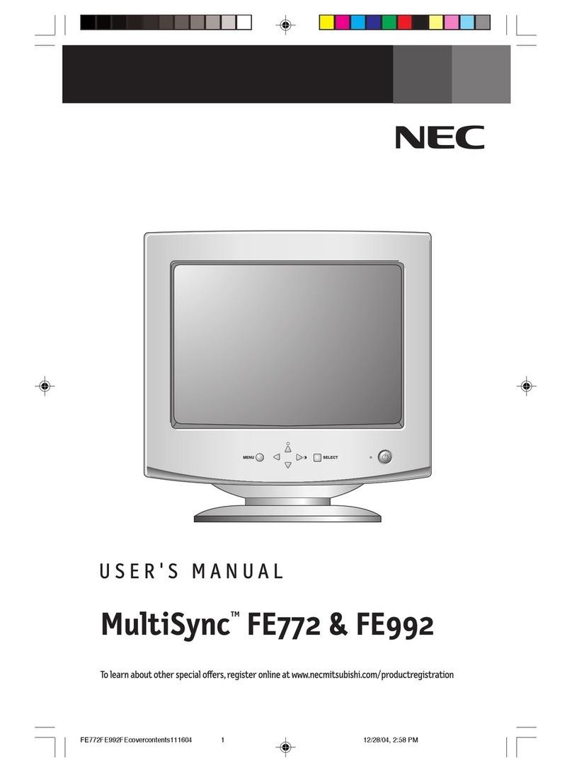 NEC MultiSync FE772 user manual