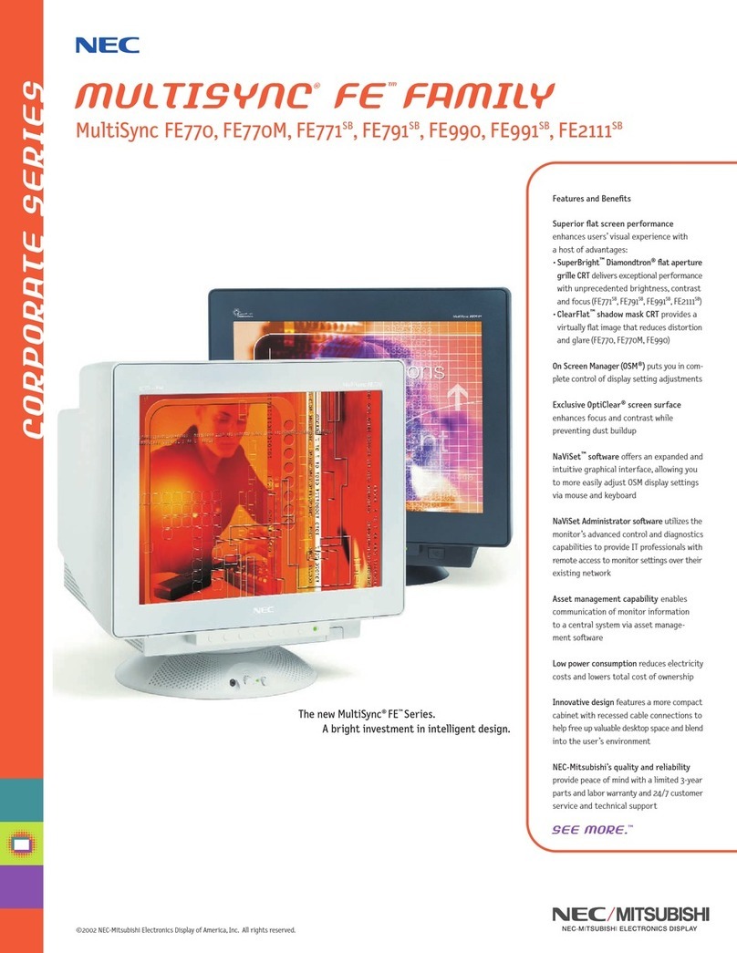 NEC FE2111SB - MultiSync - 22" CRT Display User manual