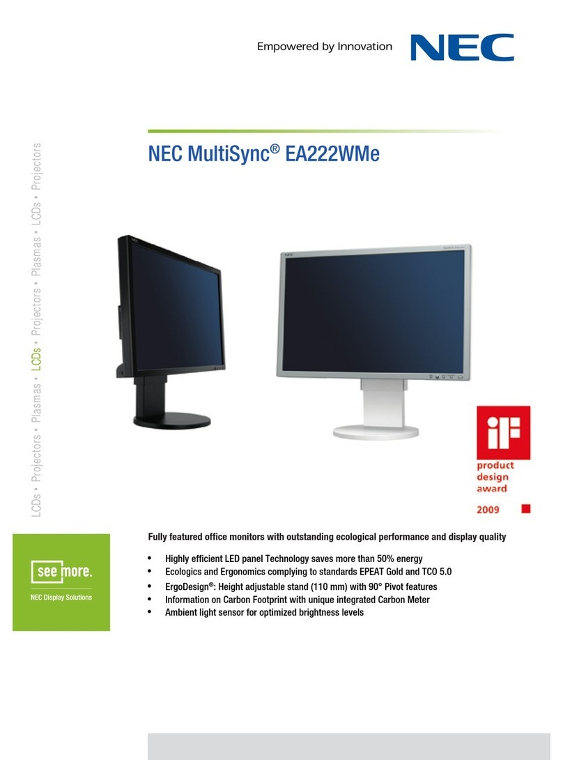 NEC MultiSync EA222WMe User manual