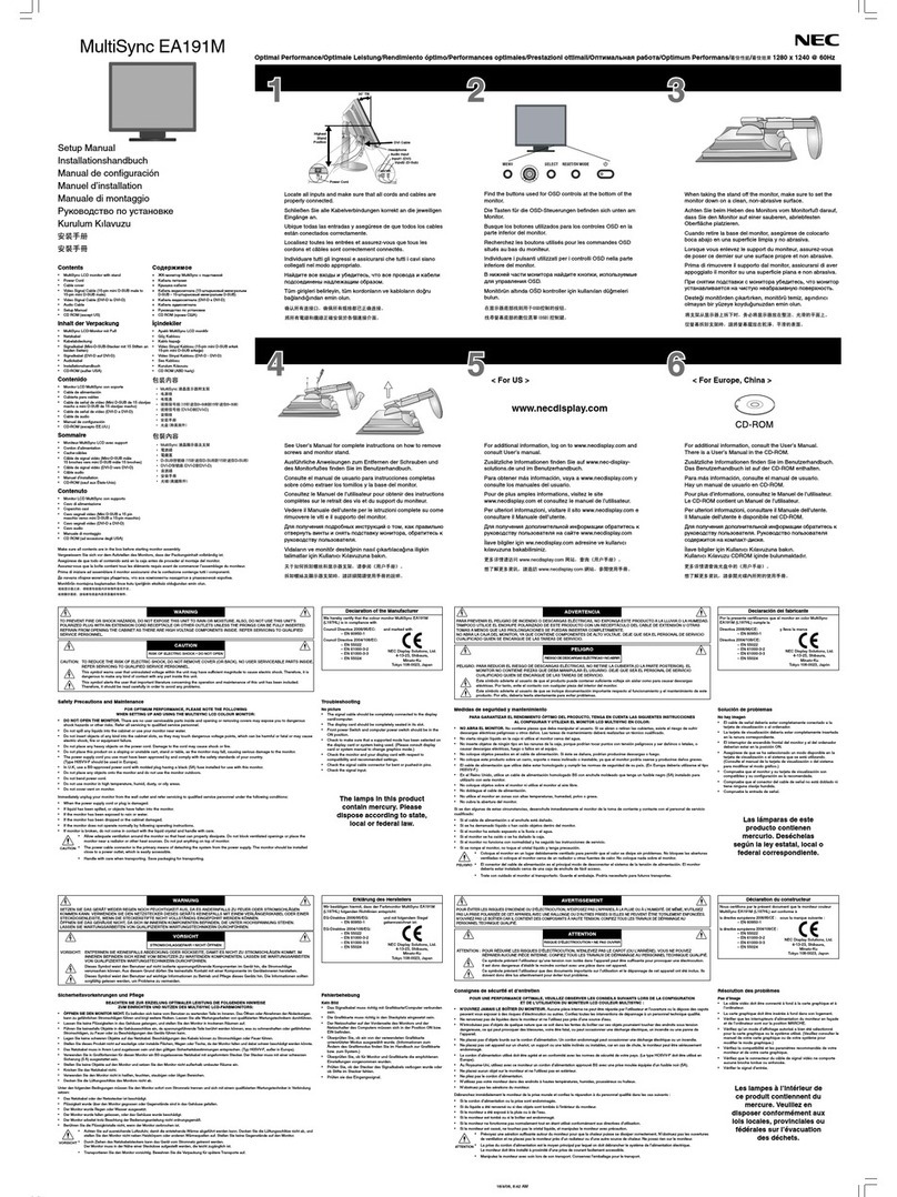 NEC MultiSync EA191M User guide