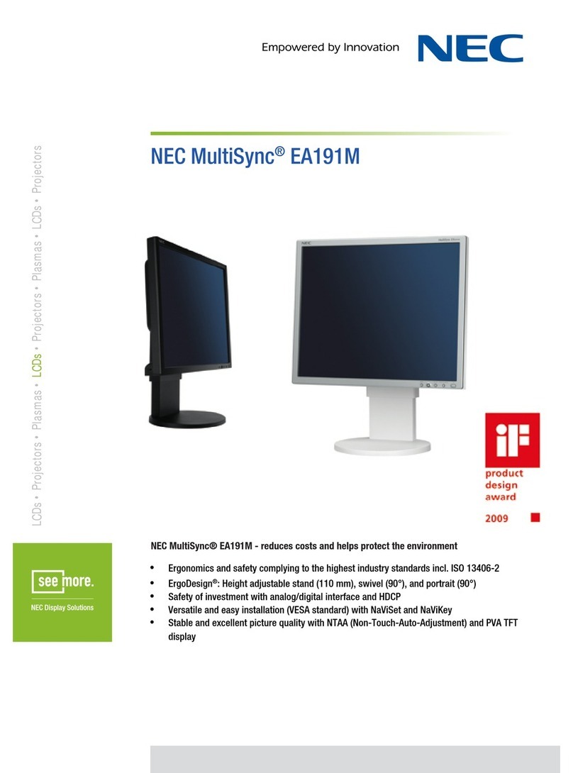 NEC MultiSync EA191M Specifications