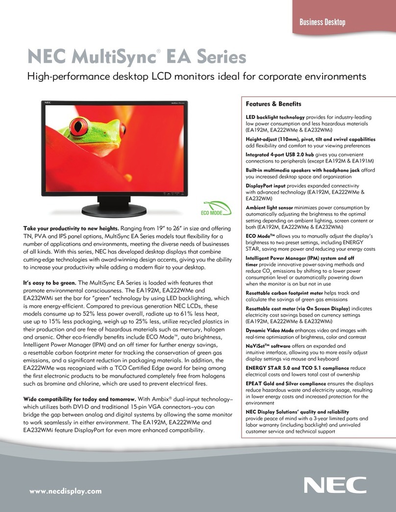 NEC MultiSync EA192M User manual