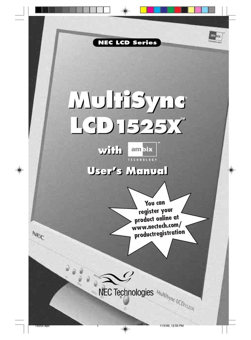 NEC MultiSync LCD1525X User manual