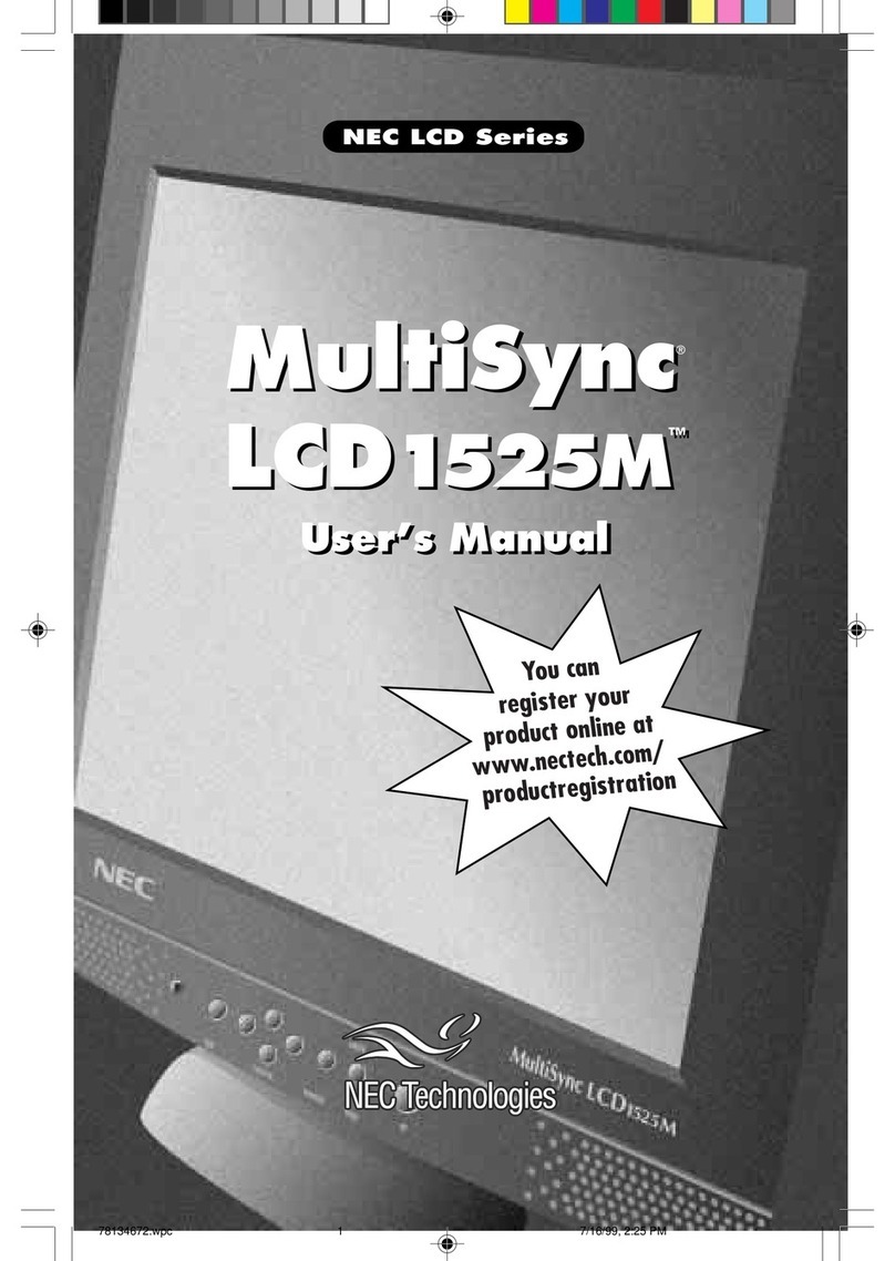 NEC LCD1525M - MultiSync - 15" LCD Monitor User manual