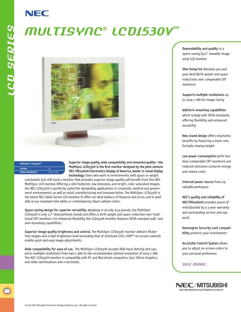NEC MultiSync LCD1530V User manual NEC MultiSync LCD1530V User manual