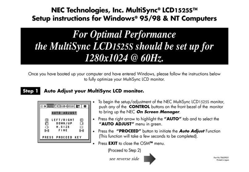 NEC MultiSync LCD1525S Manual