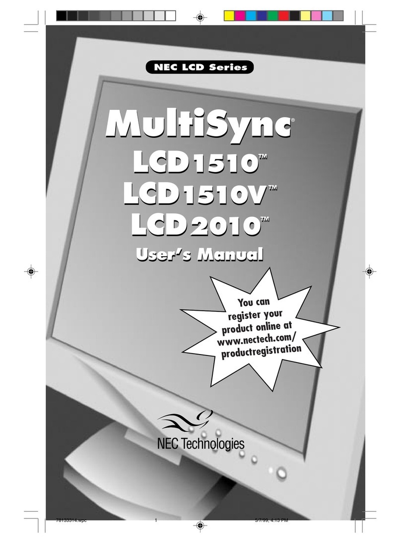 NEC MultiSync LCD1510 User manual NEC MultiSync LCD1510 User manual