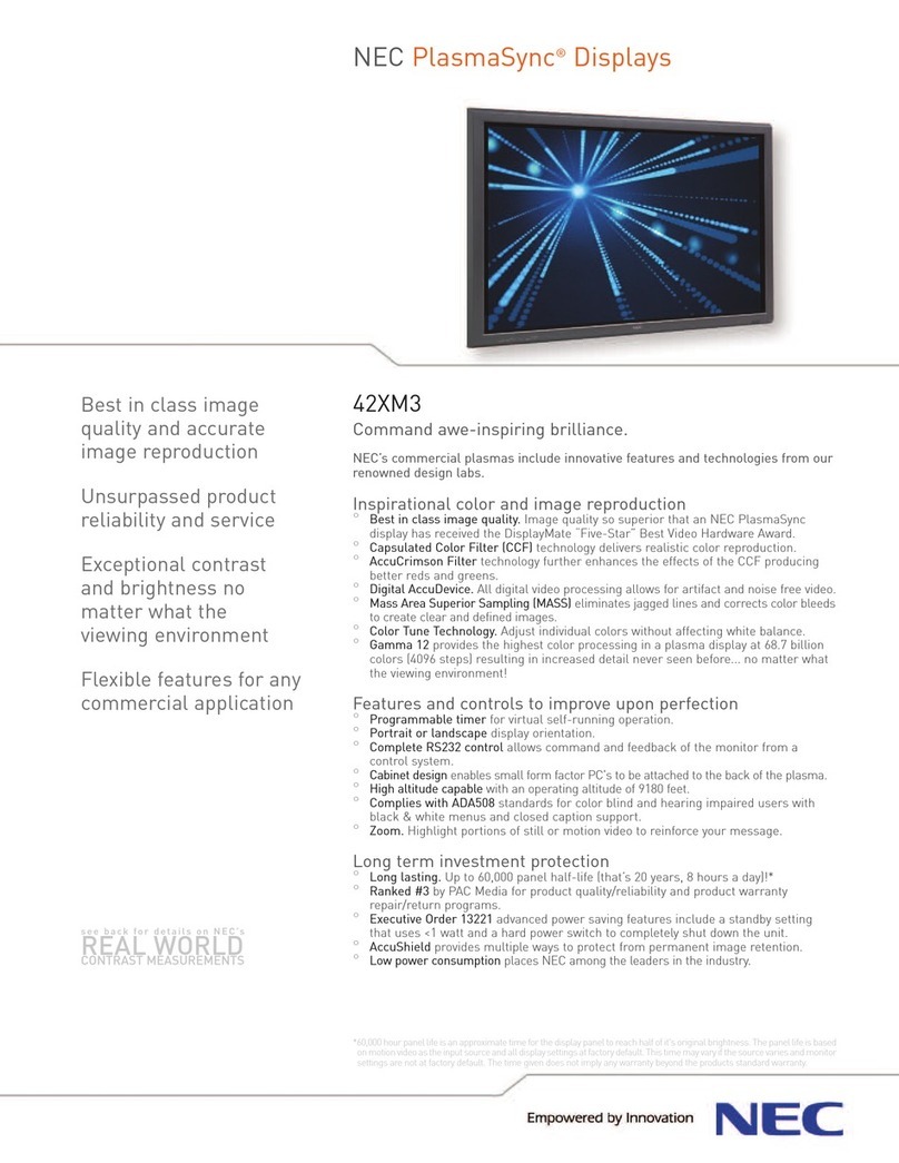 NEC PlasmaSync 42XM3 User manual
