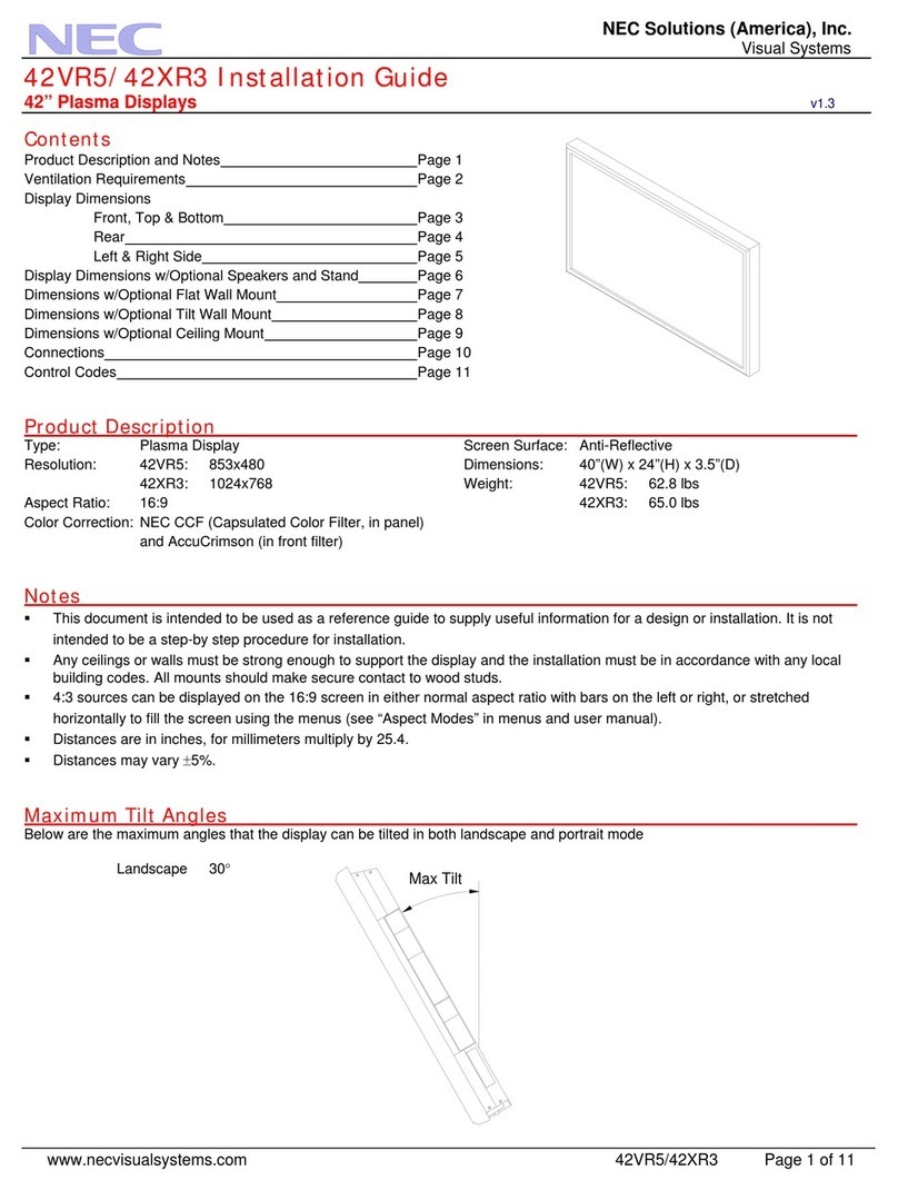 NEC PlasmaSync 42VR5 User manual NEC PlasmaSync 42VR5 User manual