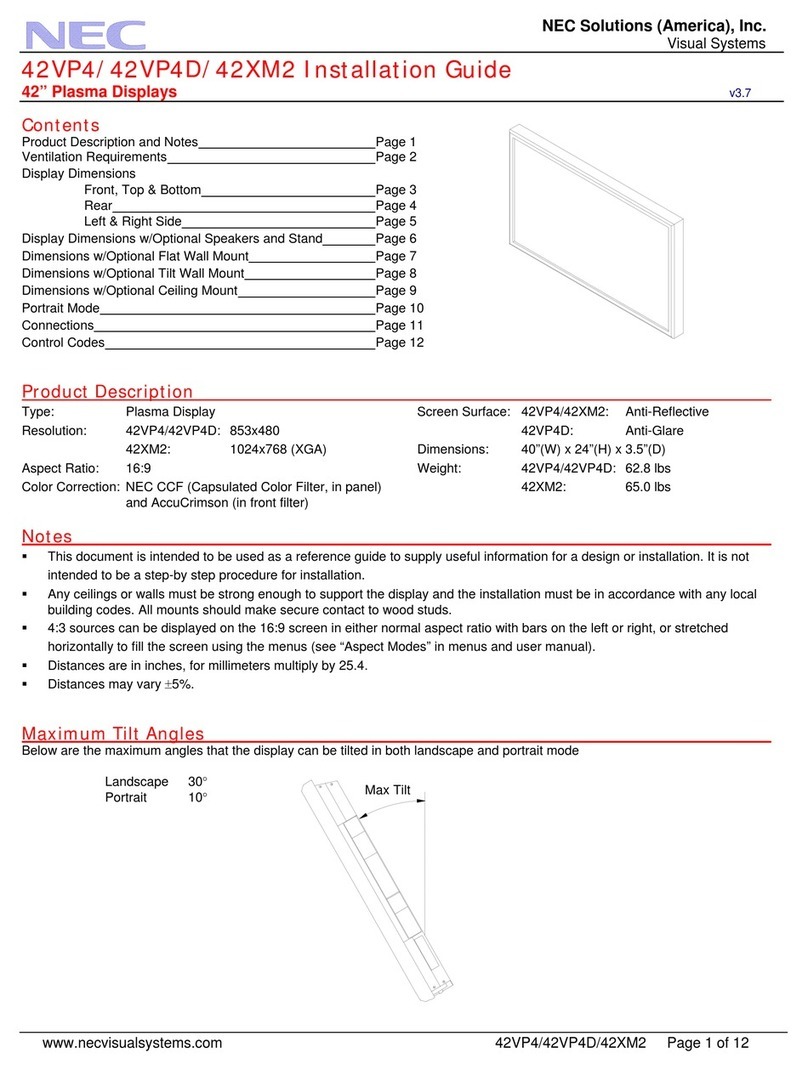 NEC PlasmaSync 42VP4 User manual