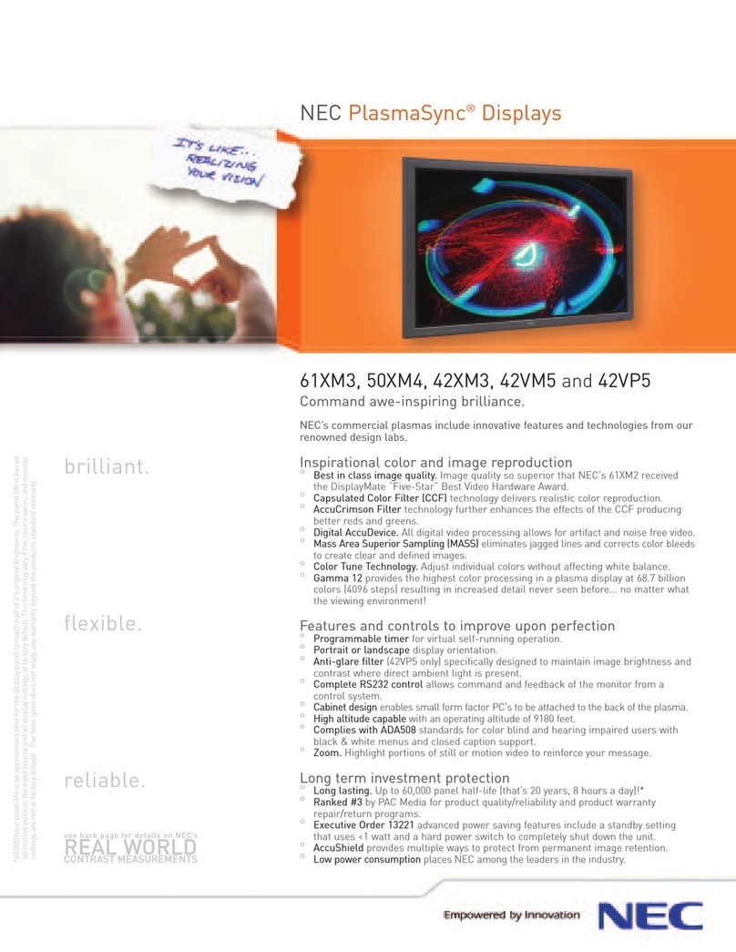 NEC PlasmaSync 42VM5 User manual