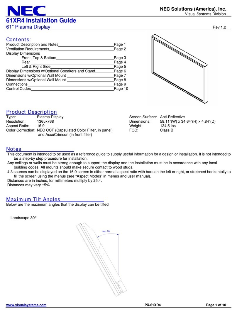 NEC 61XR4 User manual NEC 61XR4 User manual