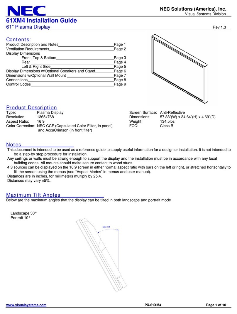 NEC PlasmaSync 61XM4 User manual NEC PlasmaSync 61XM4 User manual