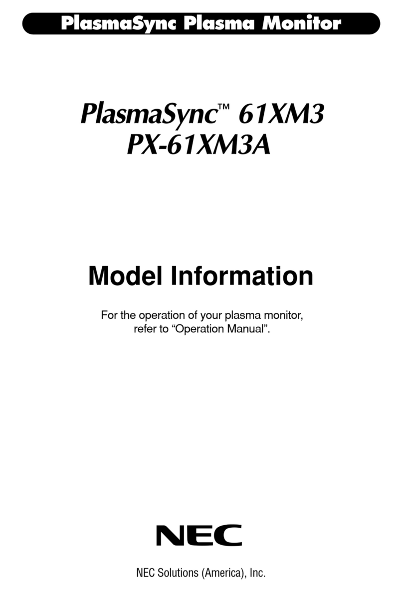 NEC PlasmaSync 61XM3 User manual NEC PlasmaSync 61XM3 User manual