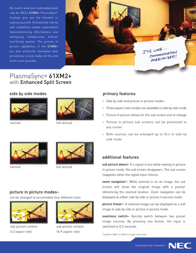 NEC PlasmaSync 61XM2 User manual