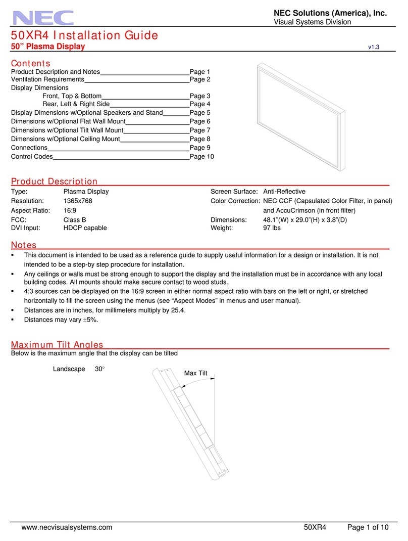 NEC 50XR4 User manual