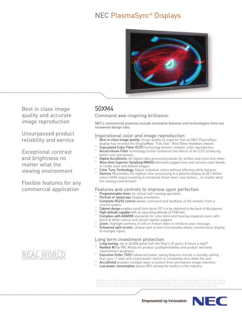 NEC PlasmaSync 50XM4 User manual