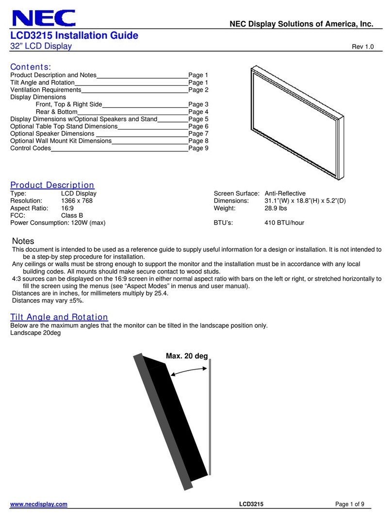 NEC LCD3215 - MultiSync - 32" LCD Flat Panel... User manual