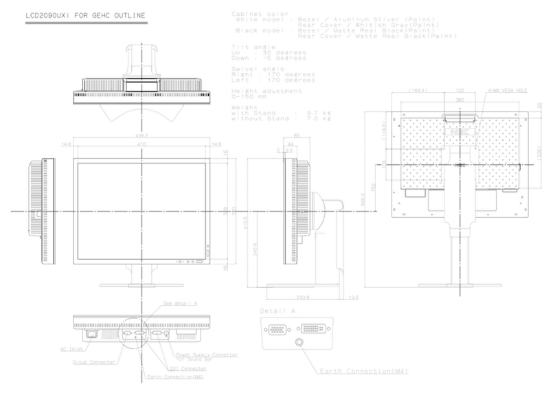 NEC LCD2090UXi-BK - MultiSync Kit - 20" LCD... User manual
