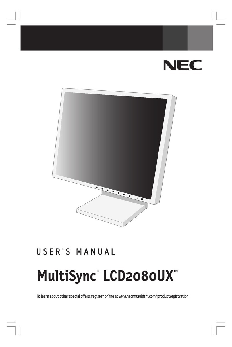 NEC LCD2080UX - MultiSync - 20.1" LCD Monitor User manual NEC LCD2080UX - MultiSync - 20.1" LCD Monitor User manual