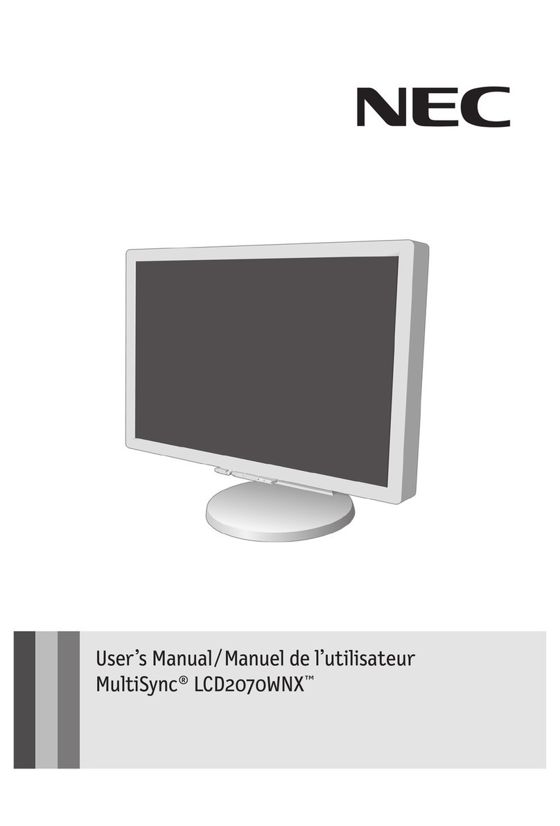 NEC LCD2070WNX - MultiSync - 20.1" LCD Monitor User manual