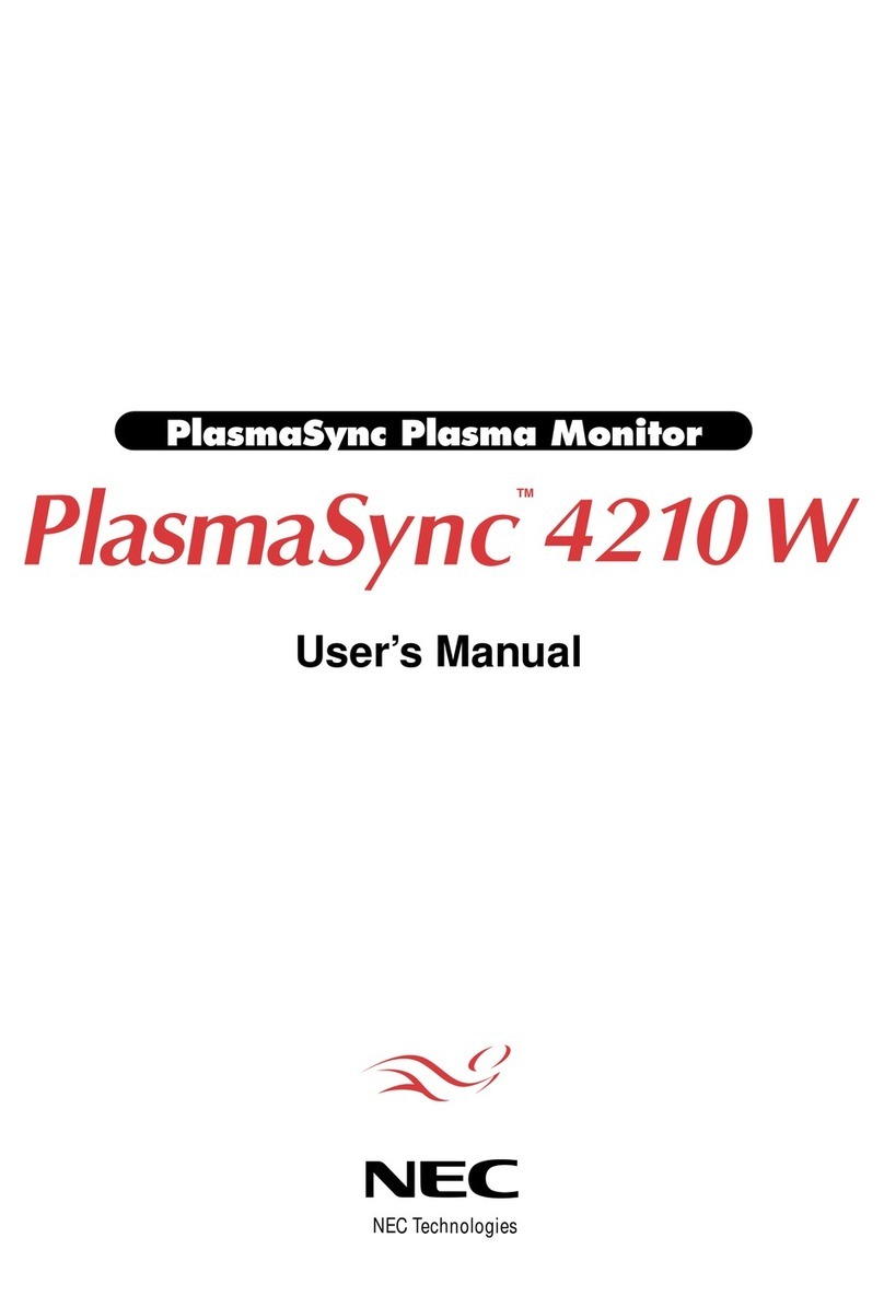 NEC PlasmaSync 4210W User manual