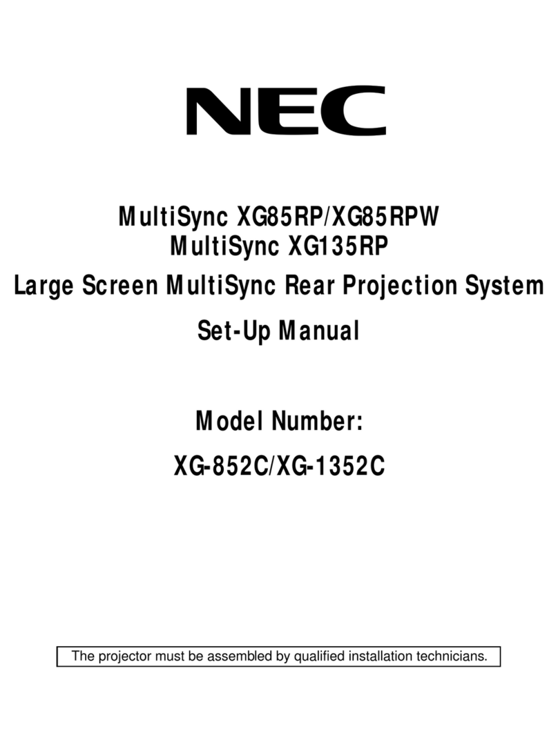 NEC MultiSync XG85RP-CH User guide
