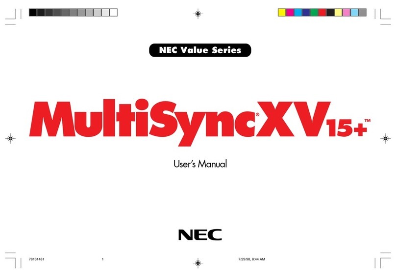 NEC XV15 - MultiSync Plus - 15" CRT Display User manual