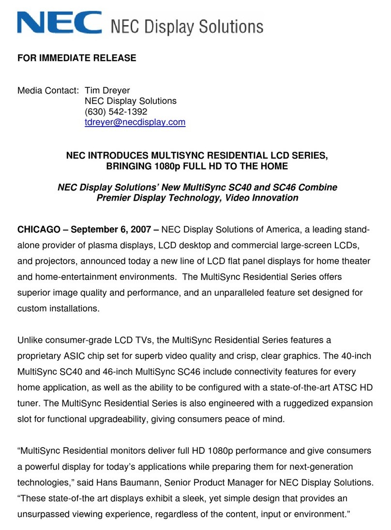 NEC MultiSync SC40 User manual