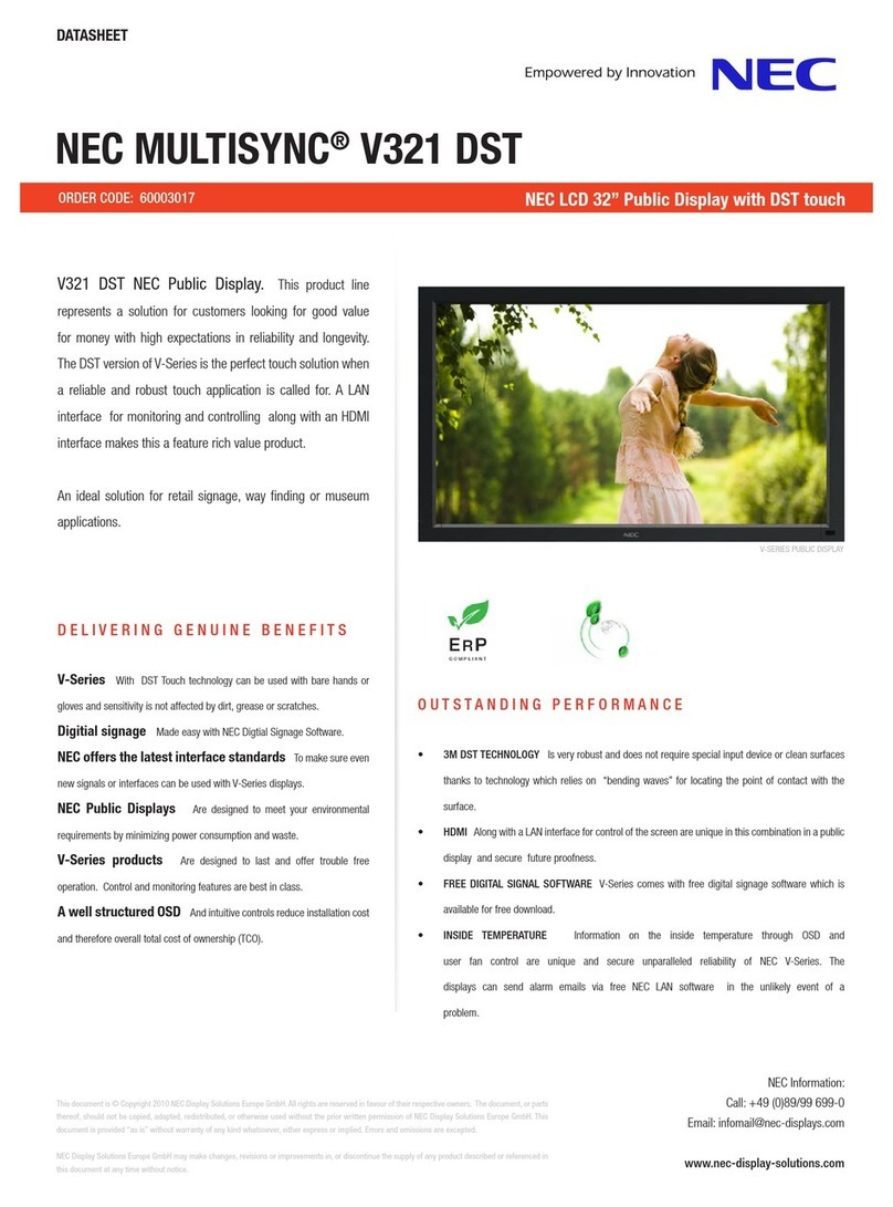 NEC MultiSync V321 User manual