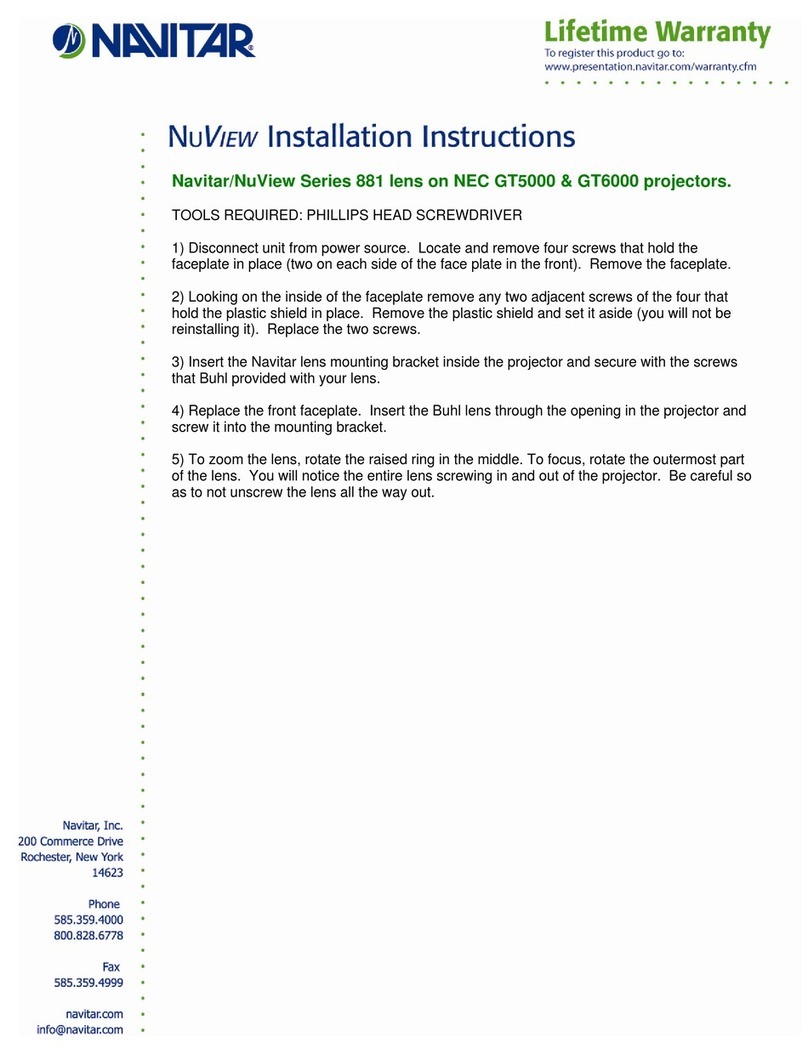 Navitar 881MCZ123 User manual