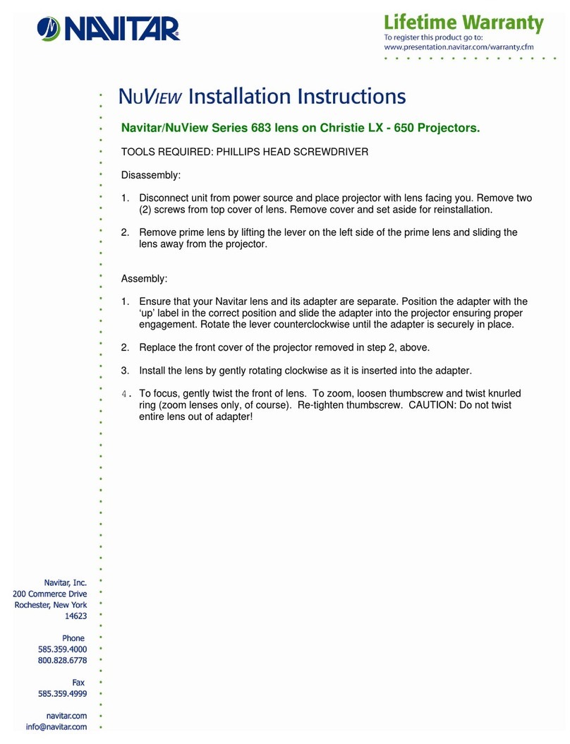 Navitar 683MCL012 User manual Navitar 683MCL012 User manual