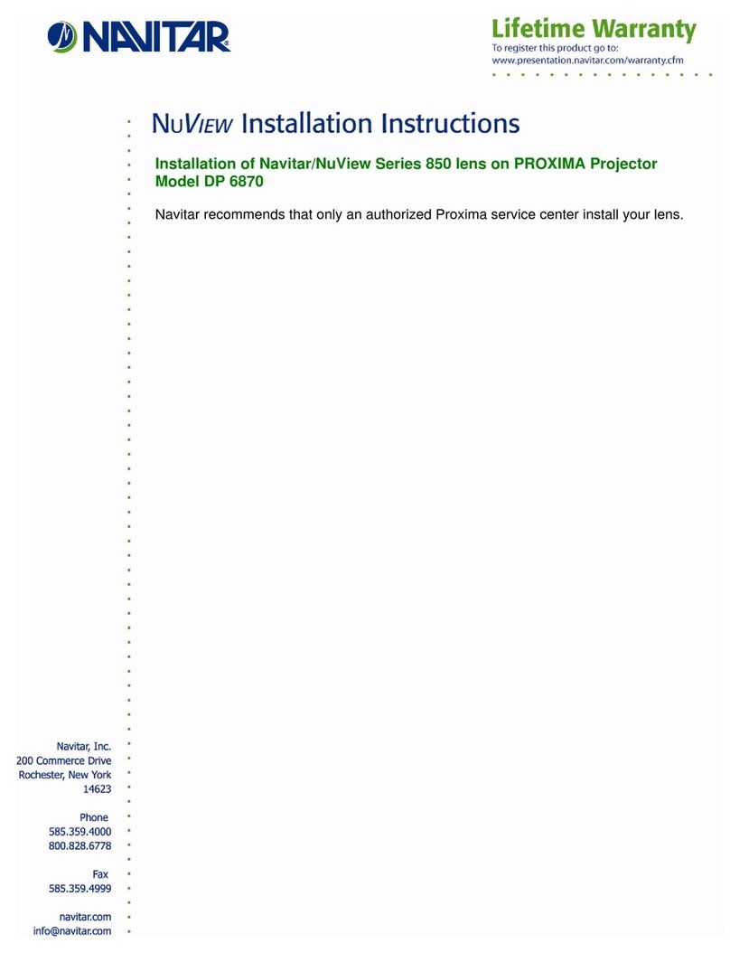 Navitar 850MCL012 installation instructions