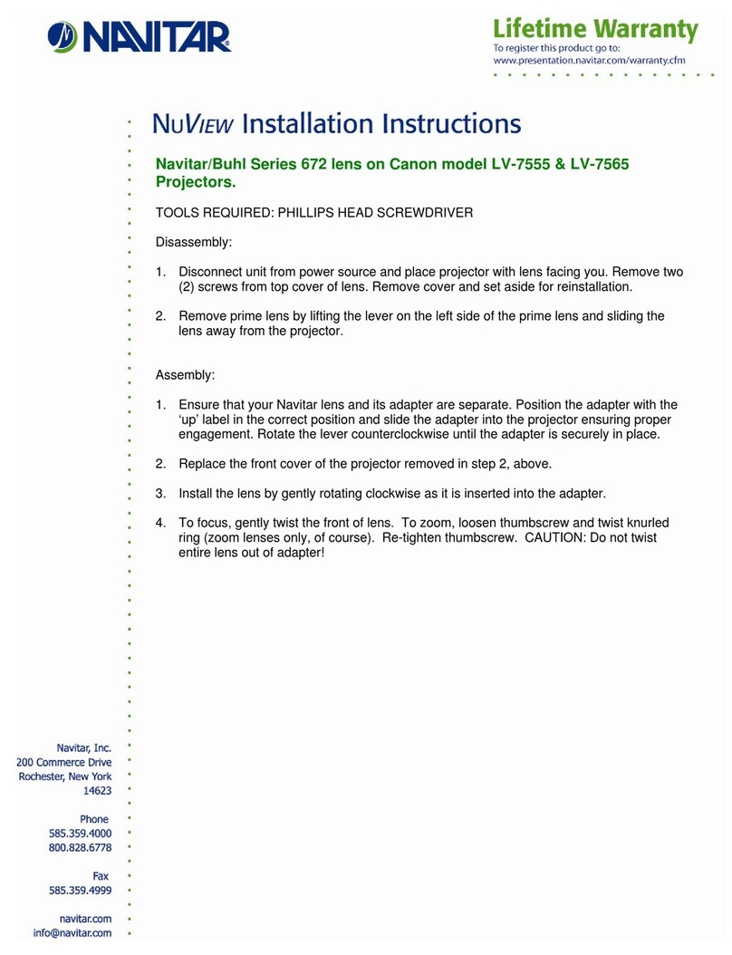 Navitar 672MCL1028 User manual Navitar 672MCL1028 User manual