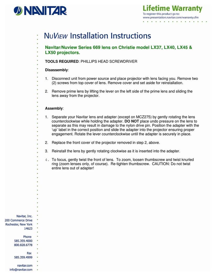Navitar 669MCL1028 User manual Navitar 669MCL1028 User manual